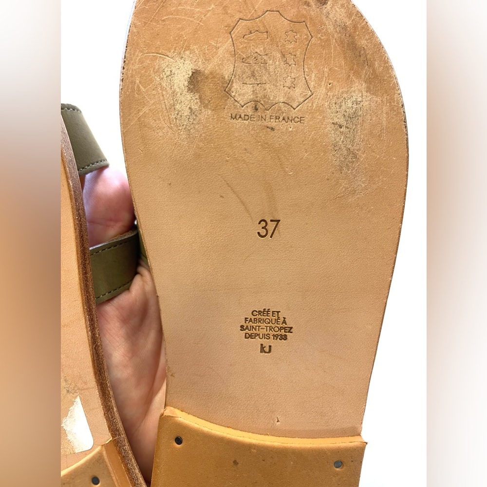 K Jacques St Tropez Menandre Leather Slides / Sandals sz 37 - Picture 7 of 11